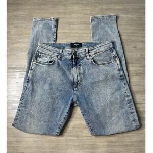 Represent mens destroyer blue cream denim distressed 5 pocket jeans size 36 $245